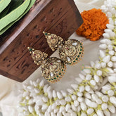 Vriksham Designer Peacock Style  1 gm Gold Peacock Jhumka-Green-G20351